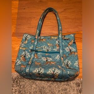 VERA BRADLEY pre loved custom small tote with big cats pattern UNIQUE